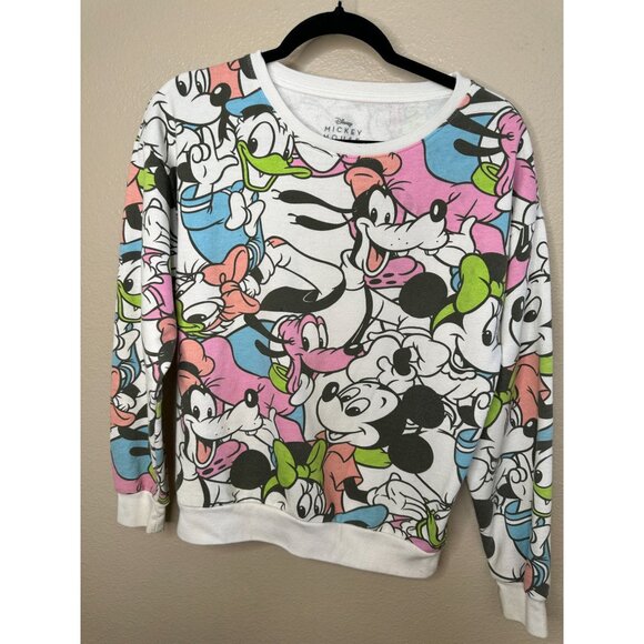 Disney Mickey Mouse Sweatshirt M Crew Neck Long Sleeve‎ Cotton/Polyester Blend - Picture 2 of 6